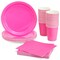 72 Pieces of Hot Pink Party Supplies with Paper Plates, Cups, and Napkins for Birthday Decorations (Serves 24)